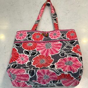 Vera Bradley Pink and Gray Floral Tote